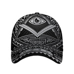 Silver And Black All Seeing Eye Print Baseball Cap