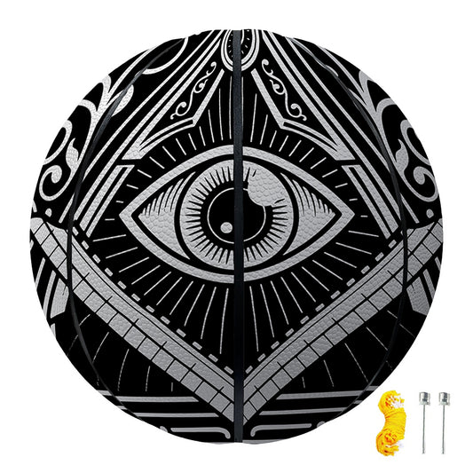 Silver And Black All Seeing Eye Print Basketball