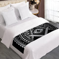 Silver And Black All Seeing Eye Print Bed Runner