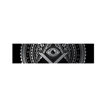 Silver And Black All Seeing Eye Print Bed Runner