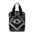 Silver And Black All Seeing Eye Print Bible Tote Bag