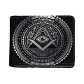 Silver And Black All Seeing Eye Print Bifold Wallet