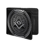 Silver And Black All Seeing Eye Print Bifold Wallet