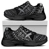 Silver And Black All Seeing Eye Print Black Chunky Shoes