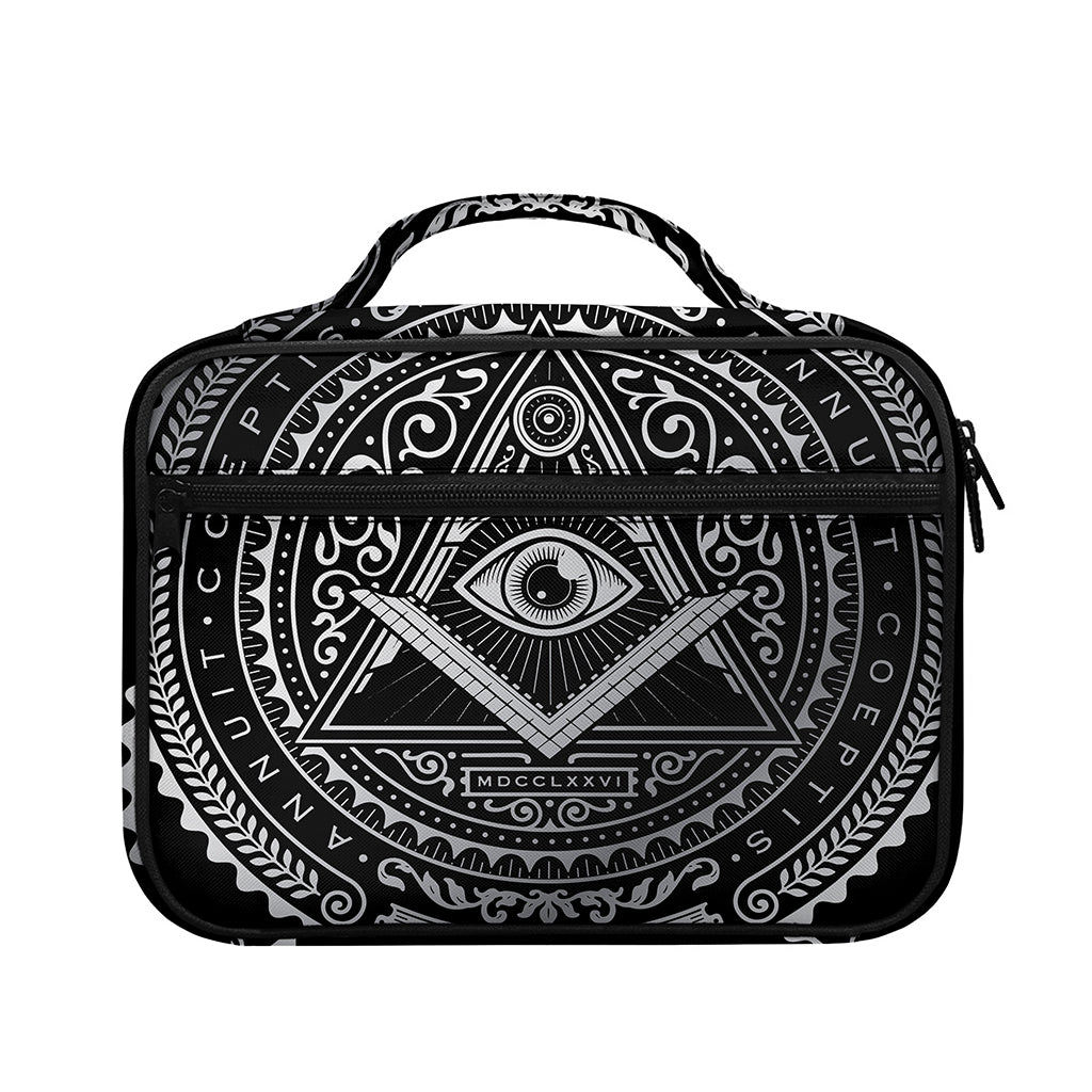 Silver And Black All Seeing Eye Print Briefcase Bible Bag