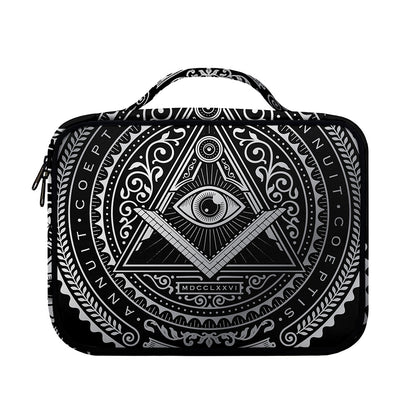 Silver And Black All Seeing Eye Print Briefcase Bible Bag