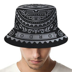 Silver And Black All Seeing Eye Print Bucket Hat