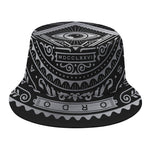 Silver And Black All Seeing Eye Print Bucket Hat