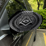 Silver And Black All Seeing Eye Print Car Side Mirror Covers