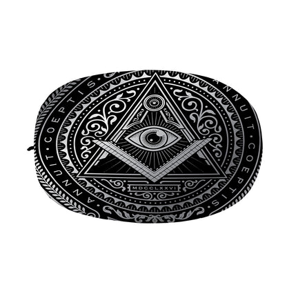 Silver And Black All Seeing Eye Print Car Side Mirror Covers
