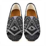 Silver And Black All Seeing Eye Print Casual Shoes