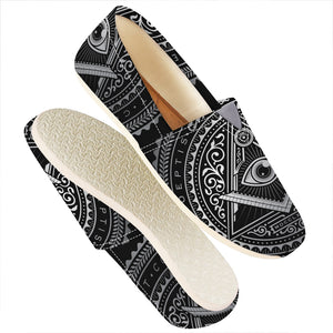 Silver And Black All Seeing Eye Print Casual Shoes