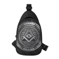Silver And Black All Seeing Eye Print Sling Bag