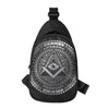 Silver And Black All Seeing Eye Print Chest Bag