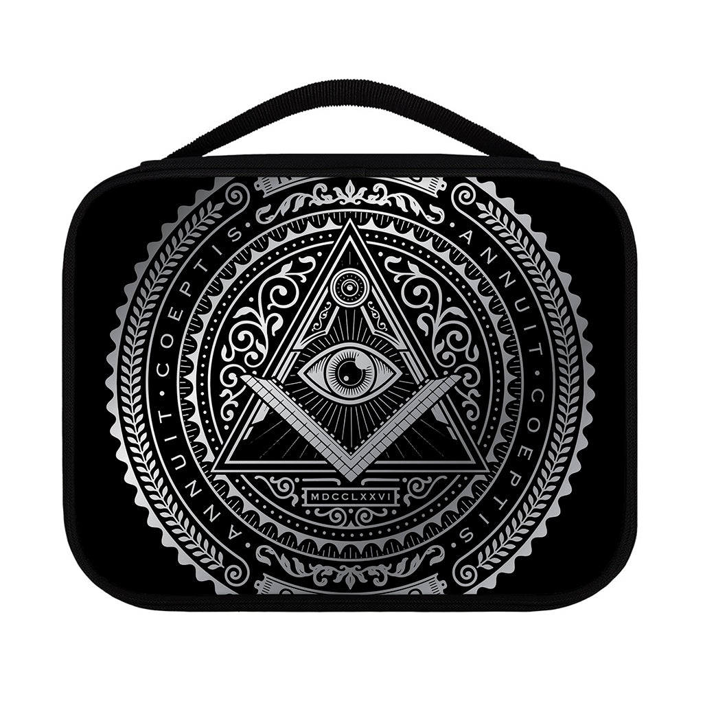 Silver And Black All Seeing Eye Print Classic Bible Case