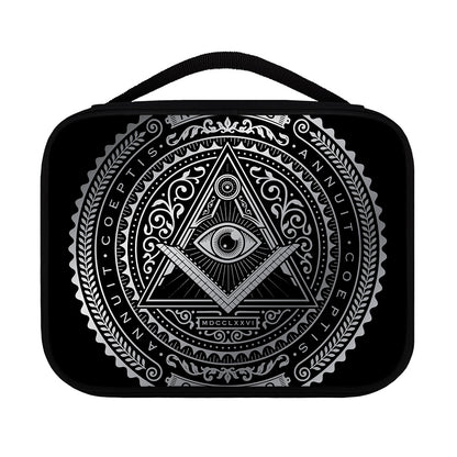 Silver And Black All Seeing Eye Print Classic Bible Case