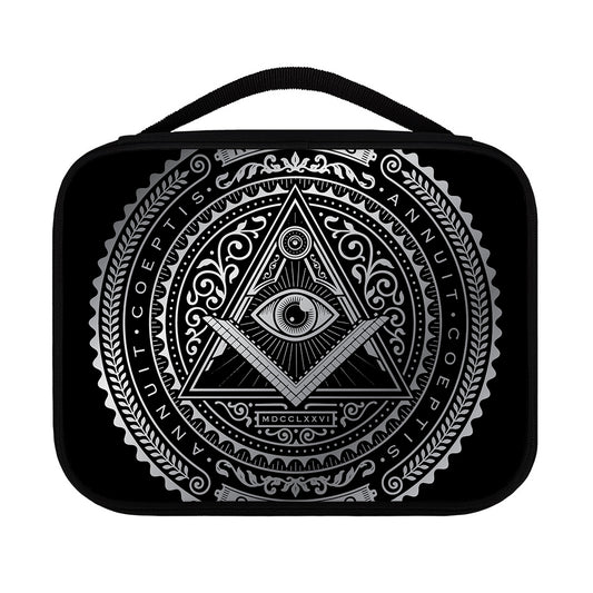 Silver And Black All Seeing Eye Print Classic Bible Case