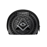 Silver And Black All Seeing Eye Print Coin Purse