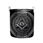 Silver And Black All Seeing Eye Print Collapsible Laundry Basket
