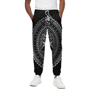 Silver And Black All Seeing Eye Print Cotton Pants