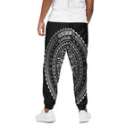 Silver And Black All Seeing Eye Print Cotton Pants