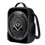 Silver And Black All Seeing Eye Print Crossbody Lunch Bag