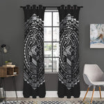 Silver And Black All Seeing Eye Print Curtain