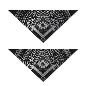 Silver And Black All Seeing Eye Print Dog Bandana