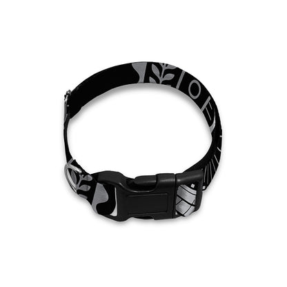 Silver And Black All Seeing Eye Print Dog Collar