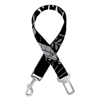 Silver And Black All Seeing Eye Print Dog Seat Belt