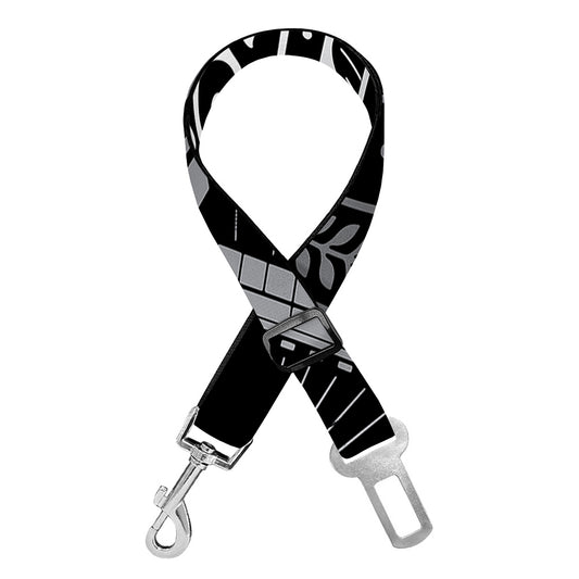 Silver And Black All Seeing Eye Print Dog Seat Belt