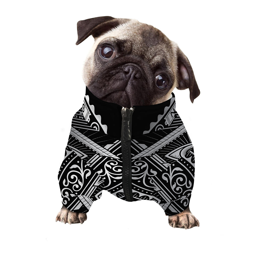 Silver And Black All Seeing Eye Print Dog Zip Up Jacket