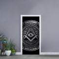 Silver And Black All Seeing Eye Print Door Sticker