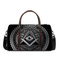 Silver And Black All Seeing Eye Print Duffel Bag