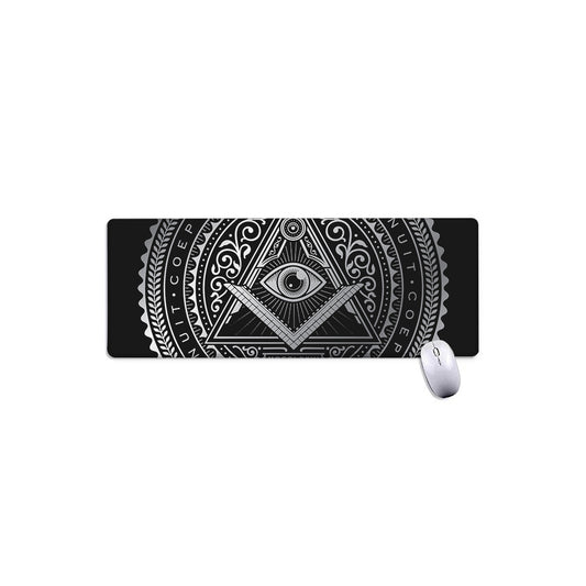 Silver And Black All Seeing Eye Print Extended Mouse Pad