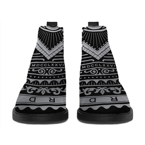 Silver And Black All Seeing Eye Print Flat Ankle Boots