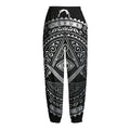 Silver And Black All Seeing Eye Print Fleece Lined Knit Pants