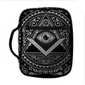 Silver And Black All Seeing Eye Print Front Pocket Bible Bag