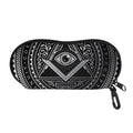Silver And Black All Seeing Eye Print Glasses Case