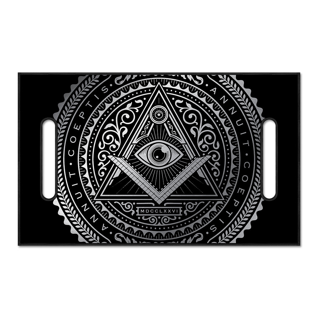 Silver And Black All Seeing Eye Print Golf Cart Seat Cover