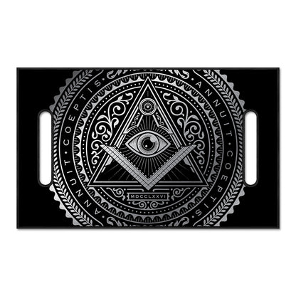 Silver And Black All Seeing Eye Print Golf Cart Seat Cover