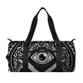 Silver And Black All Seeing Eye Print Gym Bag