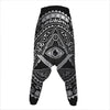 Silver And Black All Seeing Eye Print Hammer Pants