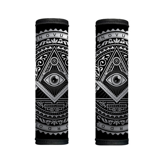 Silver And Black All Seeing Eye Print Handle Covers