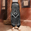 Silver And Black All Seeing Eye Print Harem Pants