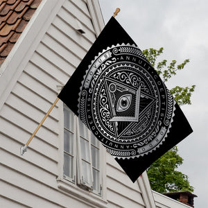 Silver And Black All Seeing Eye Print House Flag