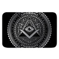 Silver And Black All Seeing Eye Print Indoor Door Mat