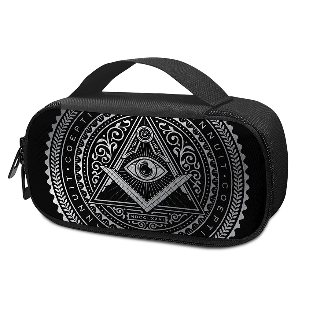 Silver And Black All Seeing Eye Print Insulin Cooler Travel Case