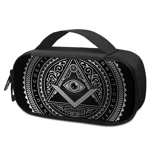 Silver And Black All Seeing Eye Print Insulin Cooler Travel Case
