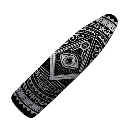 Silver And Black All Seeing Eye Print Ironing Board Cover
